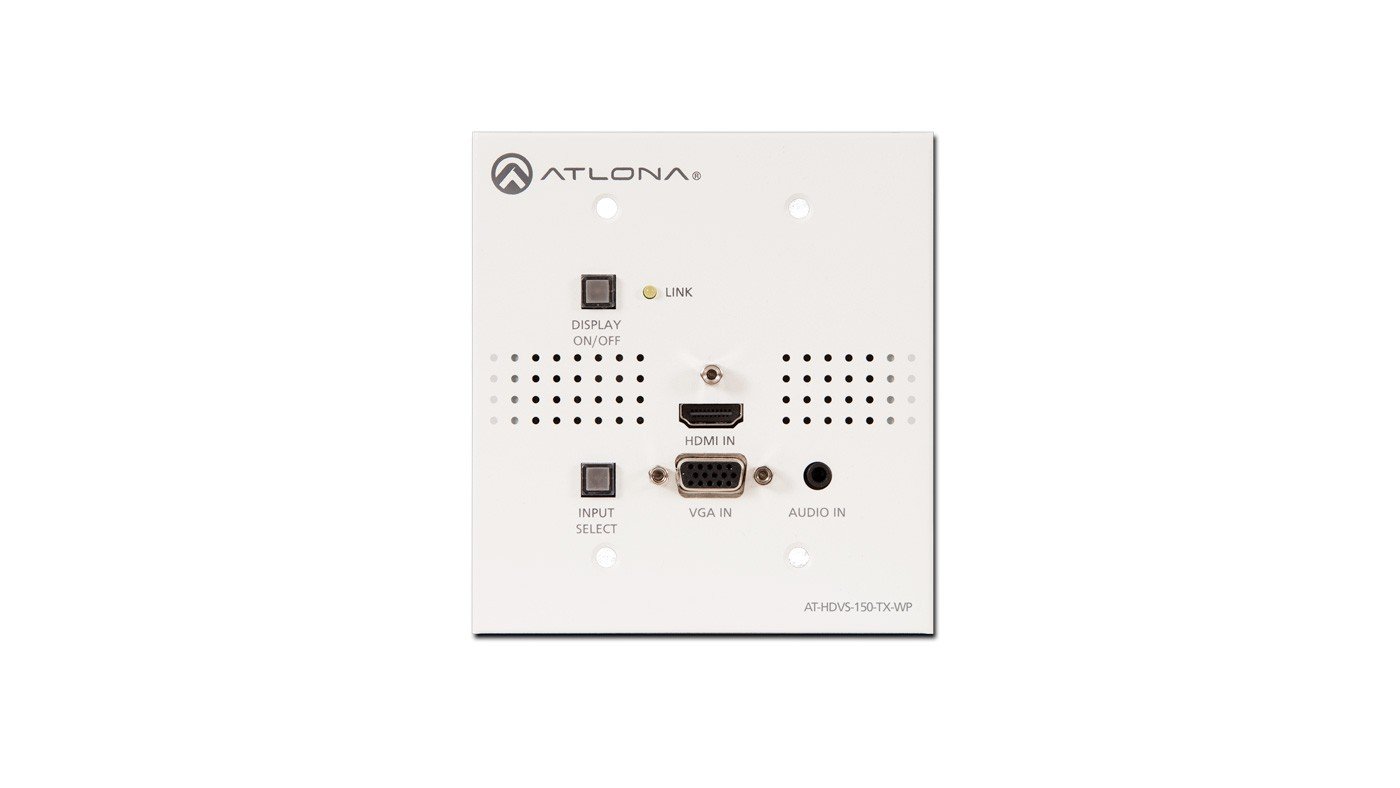 Atlona Two-Input Wall Plate Switcher for HDMI and VGA Sources with HDBaseT Output.AT-HDVS-150-TX-WP
