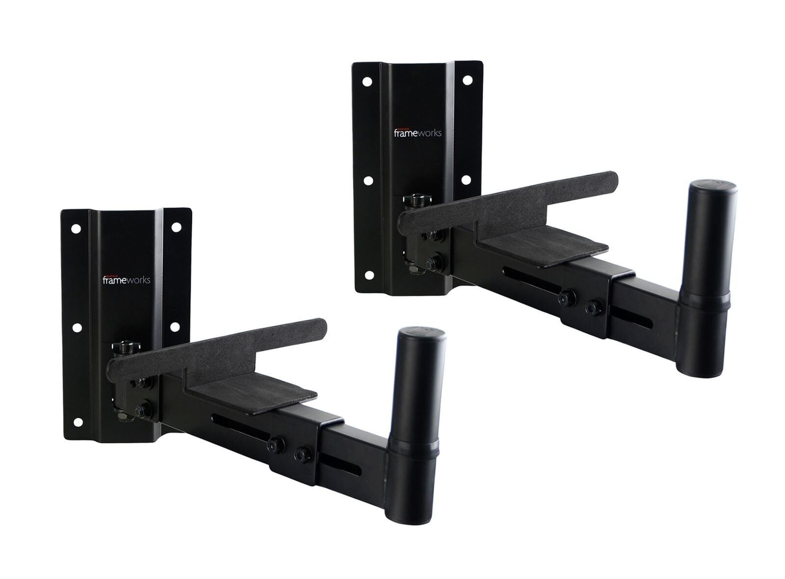 GFW-SPK-WM100 - GATOR FRAMEWORKS ADJUSTABLE STUDIO SPEAKER WALL MOUNT; FITS BOTH 38MM AND 35M...
