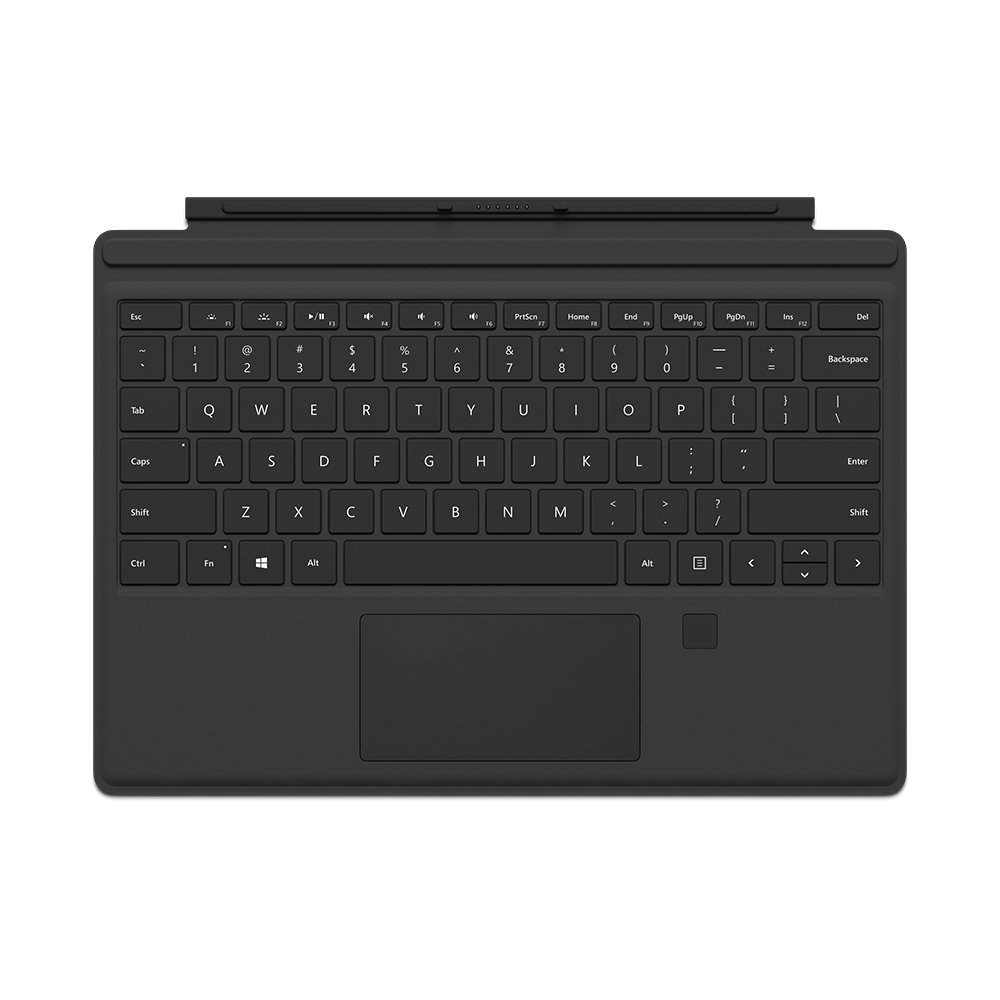 Microsoft cubierta Surface Pro con identificador de huellas dactilares (negro)