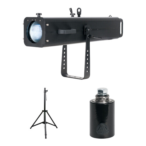 KIT DE FOCO LED DE SEGUIMIENTO AMERICAN DJ FS3000LED DE 300 W, BLANCO CÁLIDO, CON SOPORTE Y DESLIZADOR PANORÁMICO