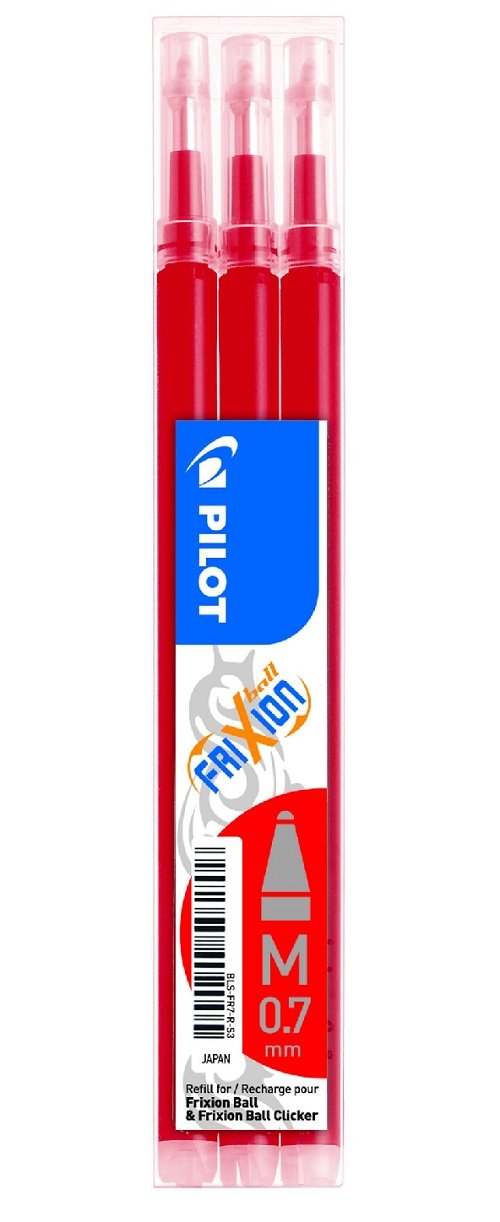 Pilot Refills for Frixion Rollerball 0.7 mm (Pack of 3) - Red