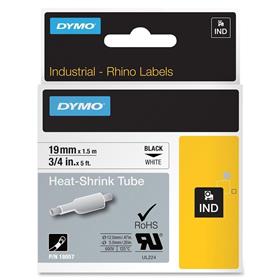 DYMO TUBOS TERMORRETRÁCTILES INDUSTRIALES PARA DYMO INDUSTRIAL RHINOPRO LABEL MAKERS, NEGRO SOBRE AMARILLO, 1/4 PULGADAS (18052)