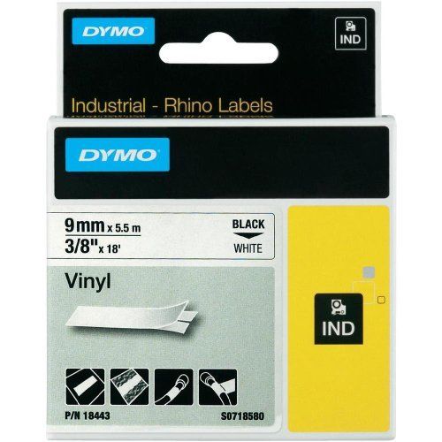 DYMO CINTA DE VINILO INDUSTRIAL 3/8" x 18 ft. - BLANCO