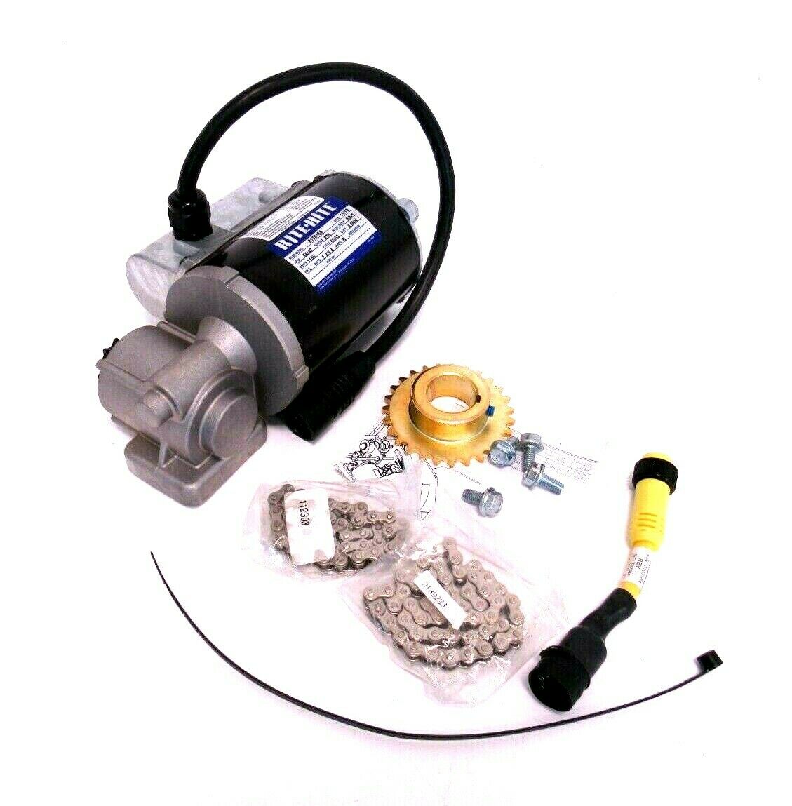 0138158 GEAR MOTOR SINGLE PHASE 5.2/5.4 AMPS 56/47 RPM 275 TORQUE IN/LBS 30:1 RATIO 115 VAC 60/50 CYCLES
REPLACEMENT FOR PN: 800050