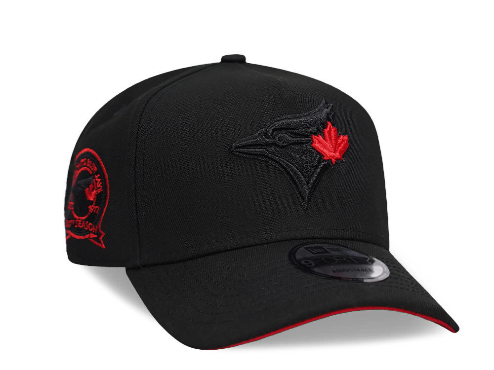 NES-NG-4743 - NEW ERA TORONTO BLUE JAYS 40TH ANNIUVERSARY BLACK AND RED 9FORTY A FRAME SNAPBACK GORRA