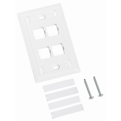 TAPA MODULAR PARA 4 SALIDAS, SERIE L - BLANCO