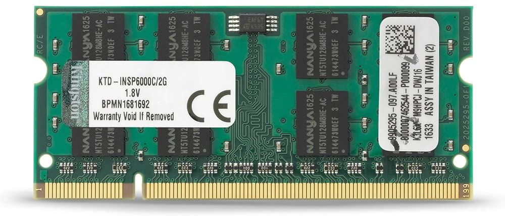 Kingston 2 GB DDR2 SDRAM – Memoria de 2 GB (1 x 2 GB) 800 MHz ddr2800/, pc26400 DDR2 SDRAM ktd-insp6000 C/2G