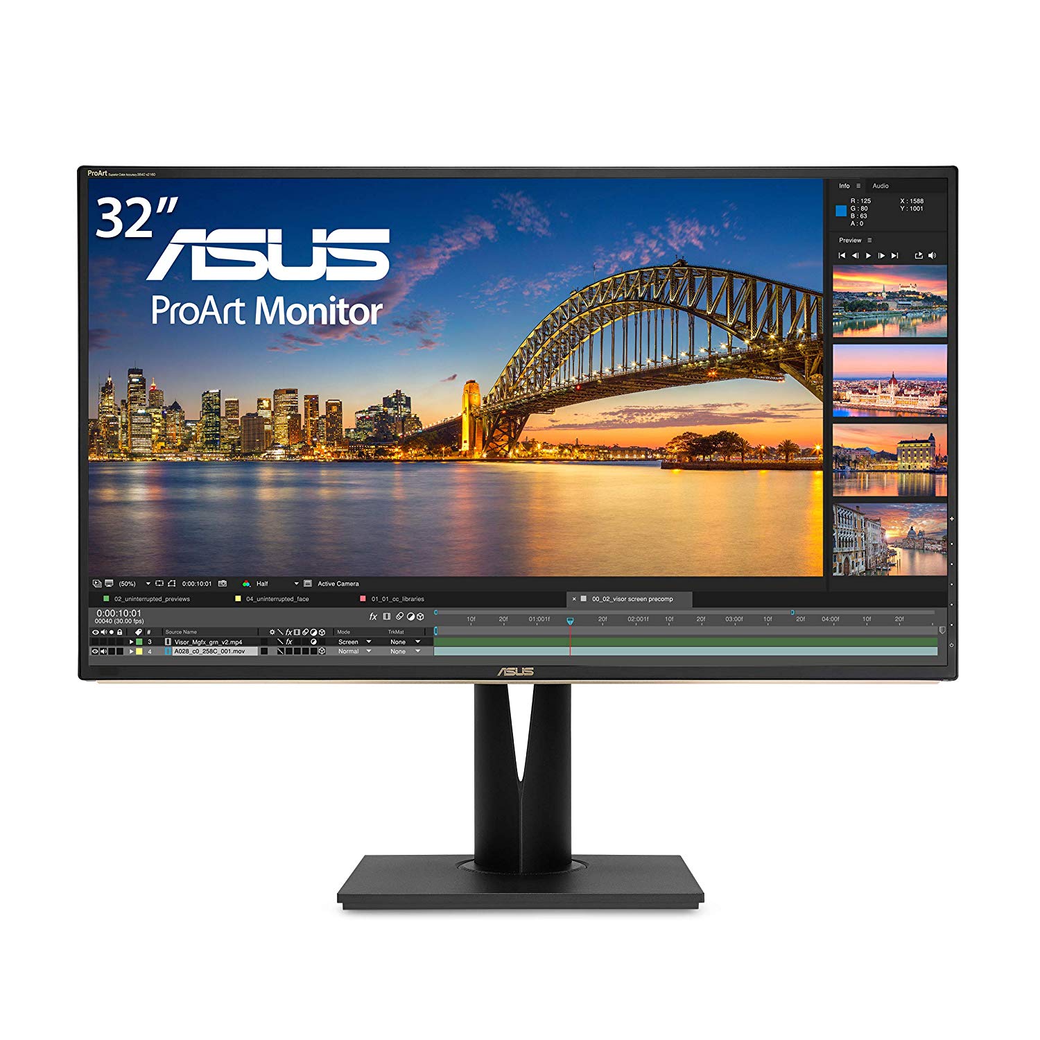 Asus ProArt PA329C 32 Inch 4K 3840 X 2160 HDR10 Displayhdr600 Monitor 100 Adobe RGB IPS Eye Care DisplayPort USB Type-C HDMI.