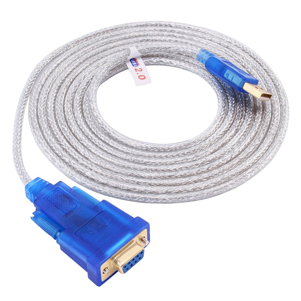 Cable adaptador USB de puerto serial hembra DTECH de 10 pies USB a RS232 con chipset FTDI Compatible con Windows 10, 8, 7 y Mac Linux