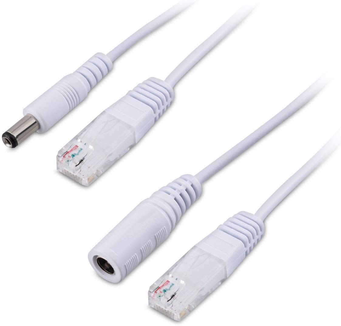 Adapter Cable Set  Inyector + Cable divisor para Red, IP teléfono y cámara IP Blanco