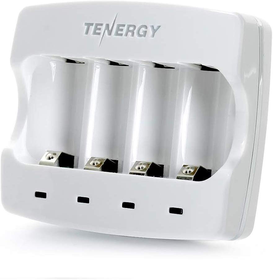 Tenergy 3.7V RCR123A Li-Ion cargador de batería 4 canales.
