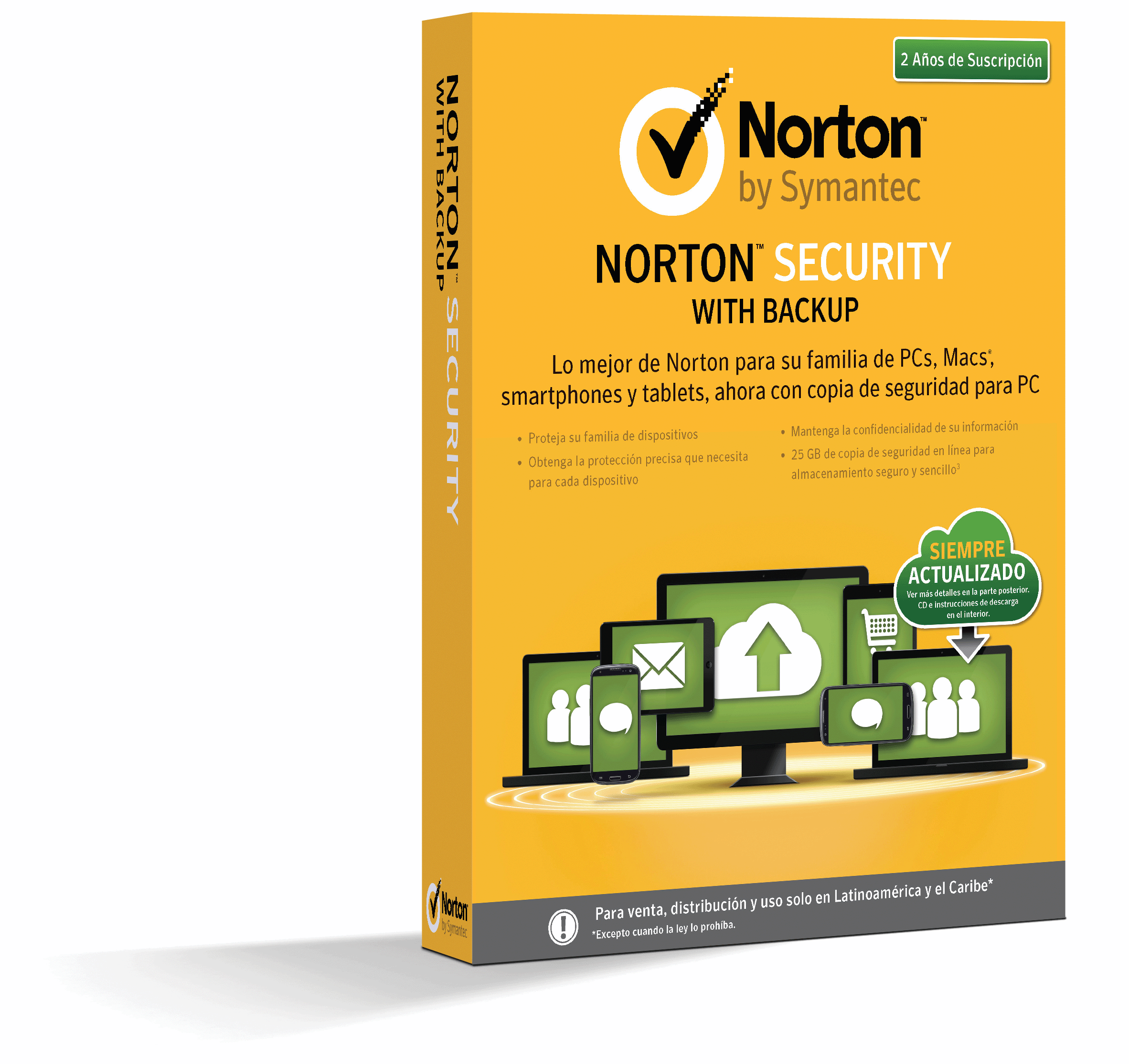 NORTON SECURITY WITH BACKUP 2.0 25GB SL 1 USER 10 DISPOSIT 24 MESES