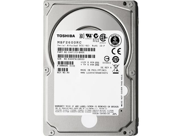TOSHIBA MBF2600RC 600GB 10000 RPM 16MB Cache SAS 6Gb/s 2.5" Enterprise Hard Drive ( usado )