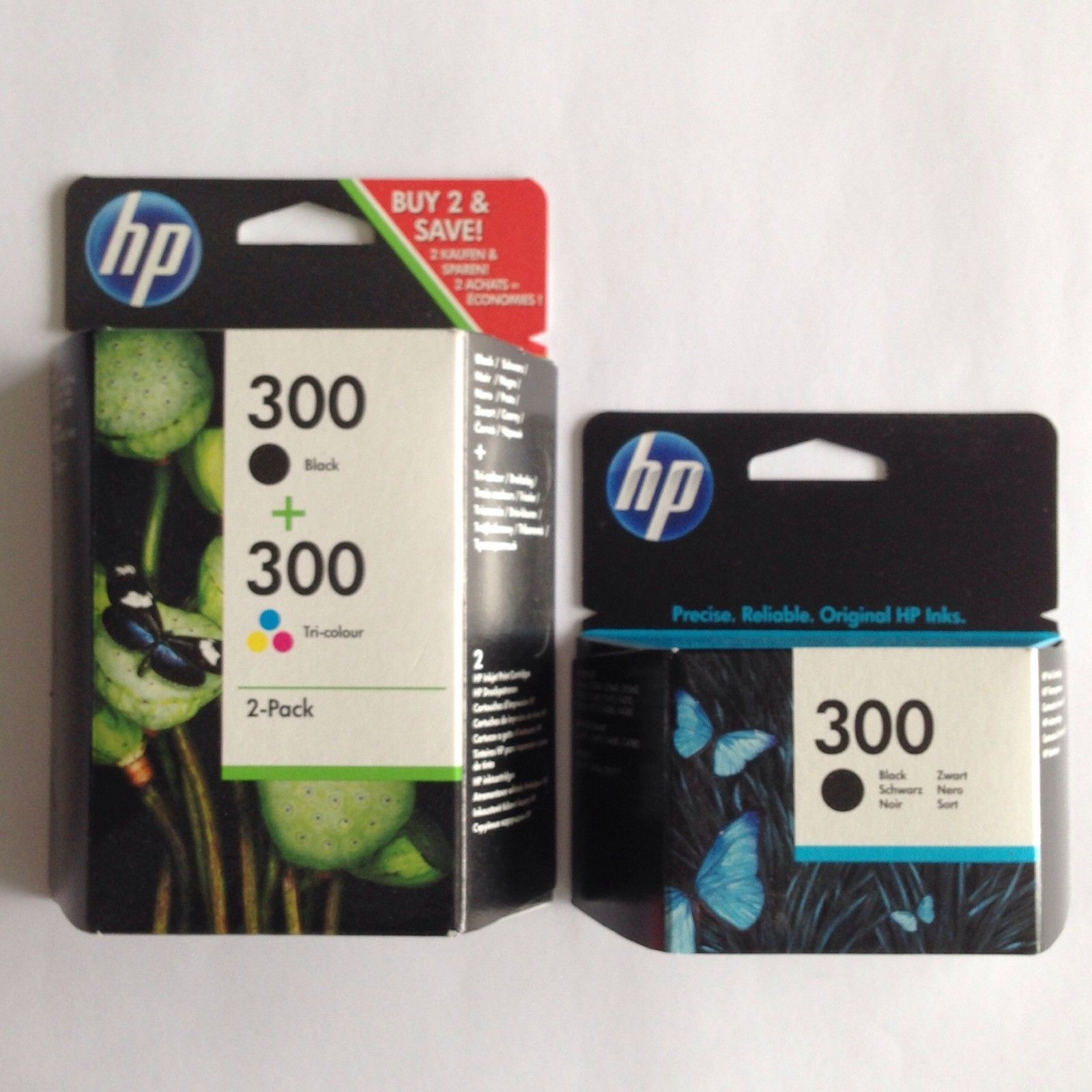 HP 300 2 X 1 X Negro y Color Original  Cartuchos De Inyección De Tinta CC640EE, CC643EE