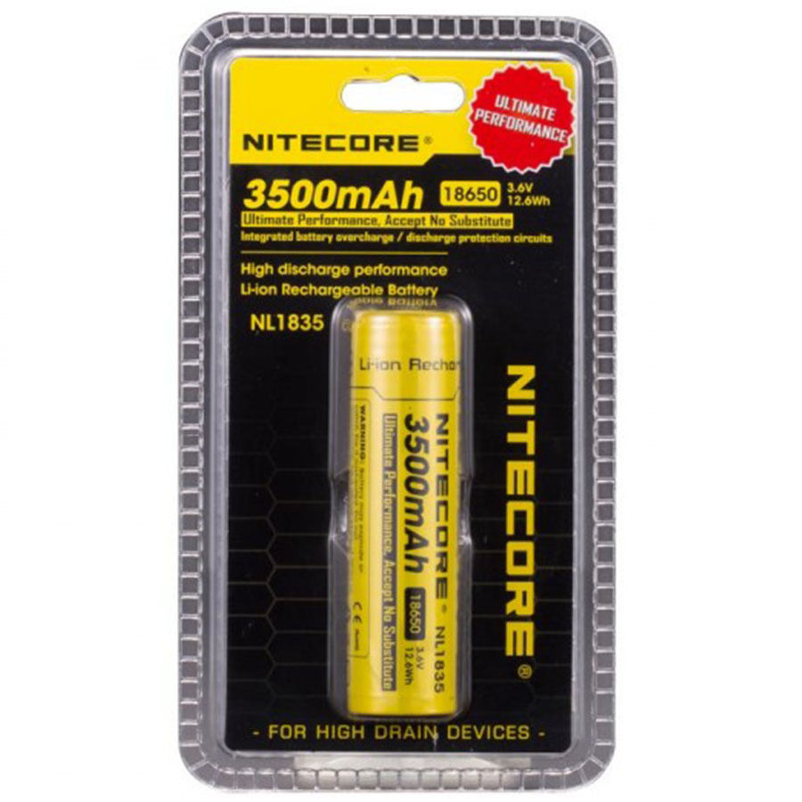 Nitecore NL1835 3500mAh 18650 Protegido Recargable Li-en batería de botón superior