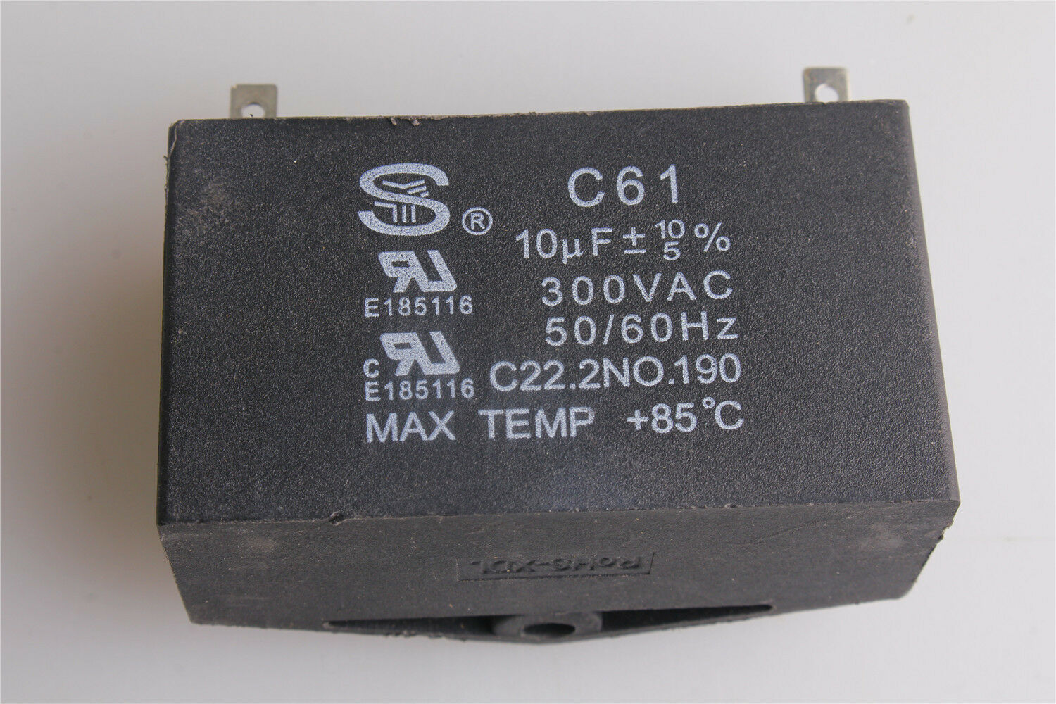 Condensador de ventilador de techo CBB61 10MFD 10UF 300VAC 50/60Hz 2 PIN