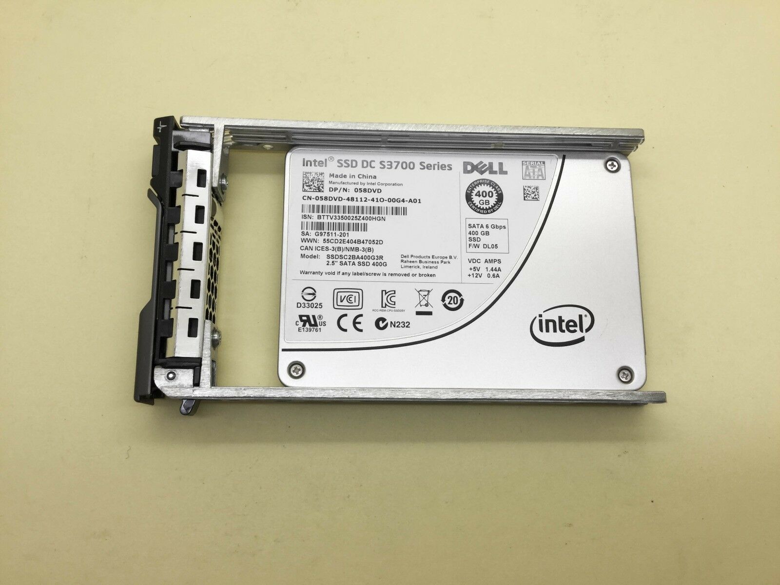 DELL / Intel DC S3700 400GB 6Gbps SATA 2.5" SSD (reacondicionado)