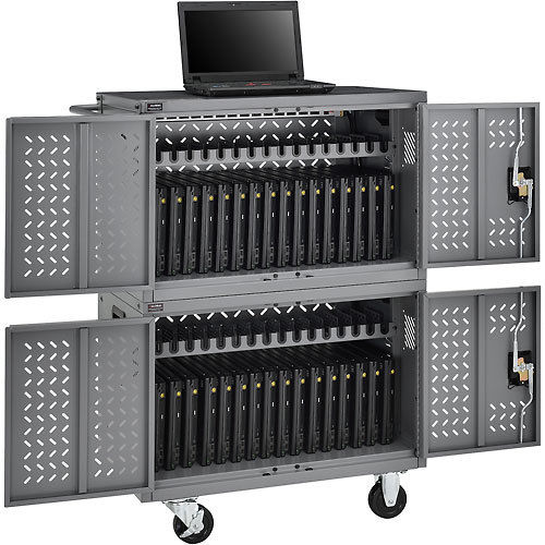 Gabinete de carga de dispositivos para computadoras portátiles y tabletas iPad 32 puertos.