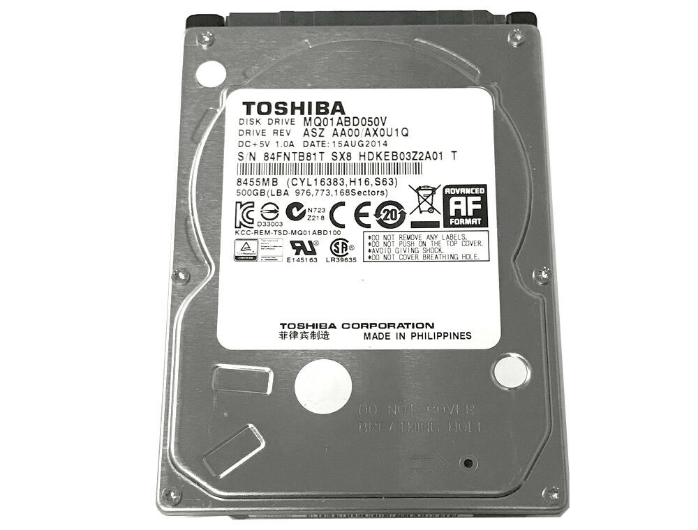 TOSHIBA MQ01ABD050V 500 GB 5400 RPM 8 MB de caché Disco duro interno SATA de 2.5