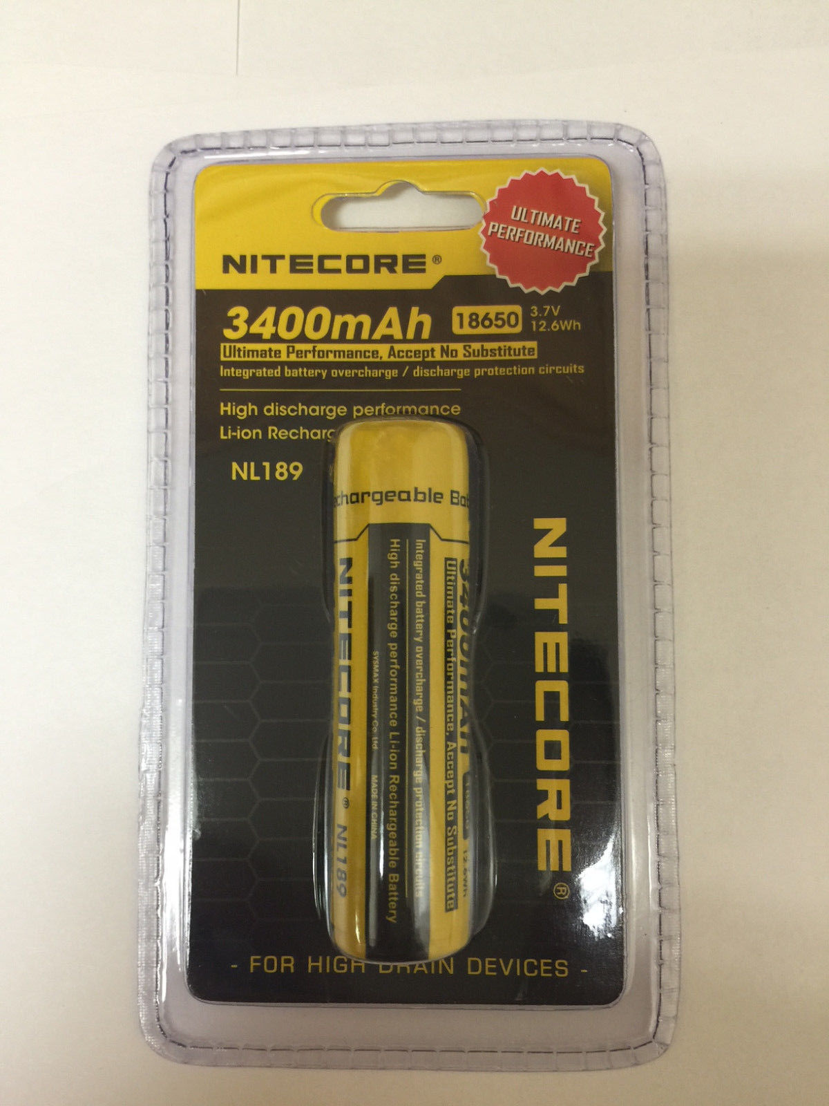 Nitecore 18650 nl189 3400 mAh batería Recargable Li-ion 3.7v 12.6 wh