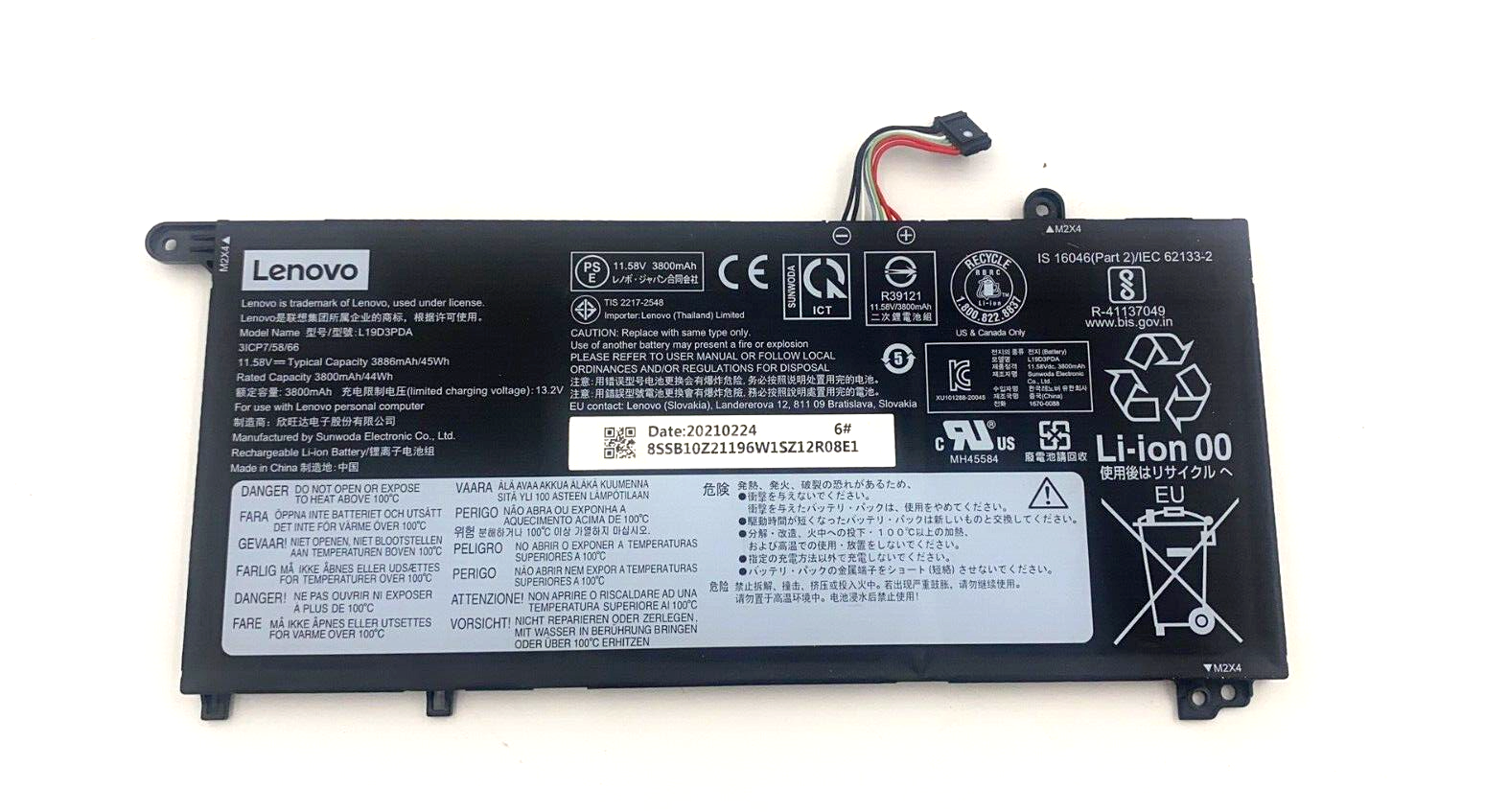 Batería L19M3PDA L19C3PDA L19D3PDA para Lenovo ThinkBook 14 15 G2 G3 G4 IAP