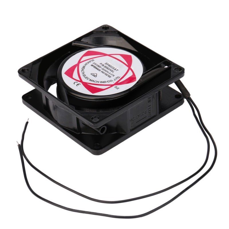 220V 240V 8cm 80mm x 80mm x 25mm AC Metal Brushless Cooling Industrial Fan.Rated Current:0.1A
Speed:2500RPM ±10%
Airflow:17CFM ±10%