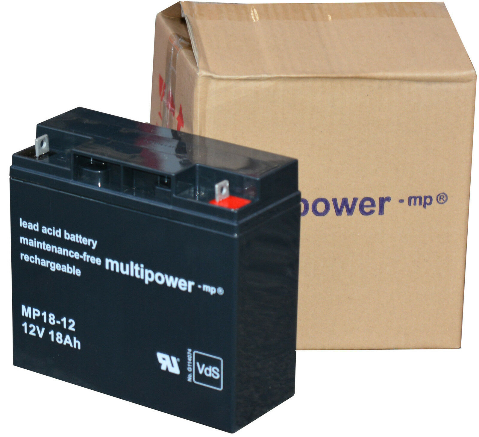 Multipower Battery 12V 12 Volt 18 Ah MP18-12 for Ups Masterguard S5215