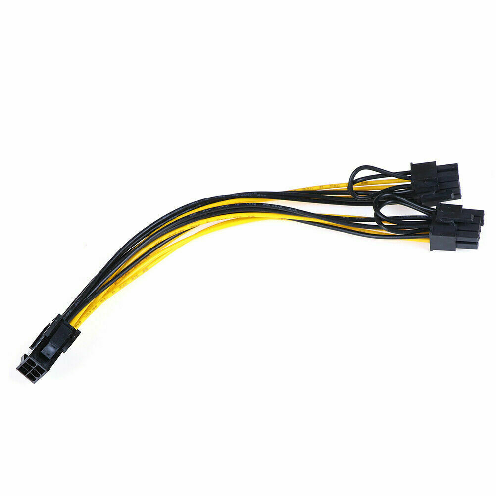 PCI-E 6-pin to 2  6 2-pin 6-pin 8-pin Power Splitter Cable PCIE PCI Express US