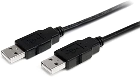 StarTech.com Cable USB 2.0 A a A 6.6 ft - Cable USB 2.0 aa de 6.6 ft - Cable USB macho a macho (USB2AA2M), Negro