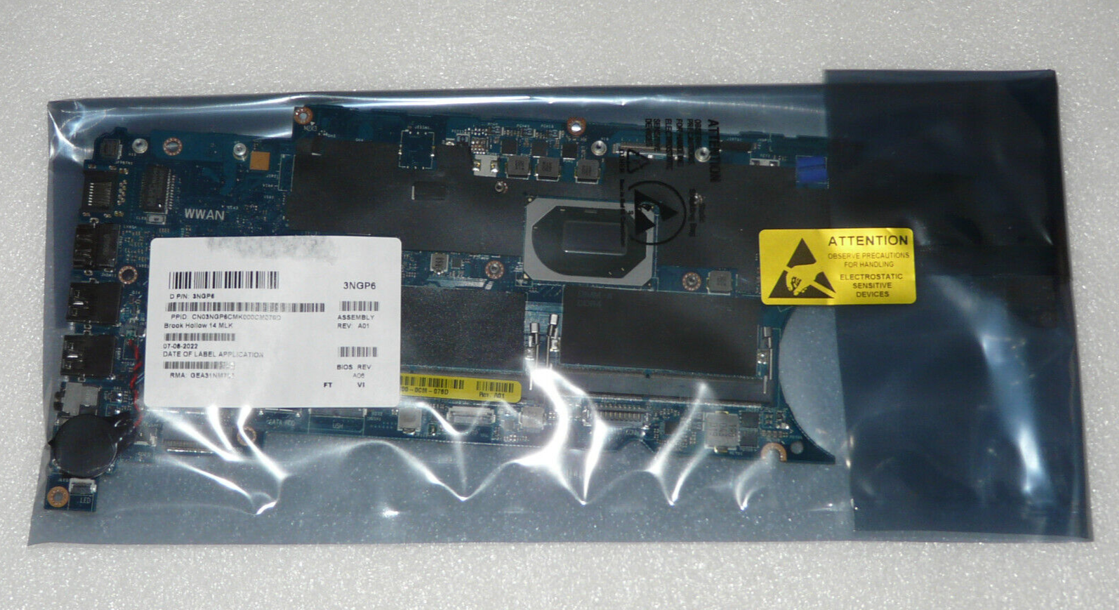 PLACA BASE   | DELL LATITUDE |  14 5411 I5 10400H 4.6GHZ |  3NGP6 |  LA-J271P-