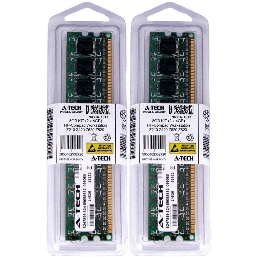 Memoria 8 GB (4 Gb X 2)  DDR3 SDRAM para HP Compaq Workstation Z620, Z820