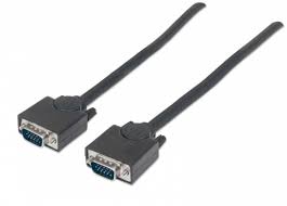 Cable VGA - HD15 MANHATTAN, 1,8 m, VGA (D-Sub), VGA (D-Sub), Macho/Macho, Negro