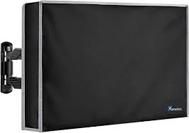 Funda de TV para exteriores de 22 a 24 pulgadas, protector de pantalla plana resistente a la intemperie y al agua, se adapta a cualquier juego de TV inteligente, cubiertas LCD exteriores hechas de tela Oxford 600D con revestimiento de PVC en el interior, totalmente cubierta desde abajo (negro)