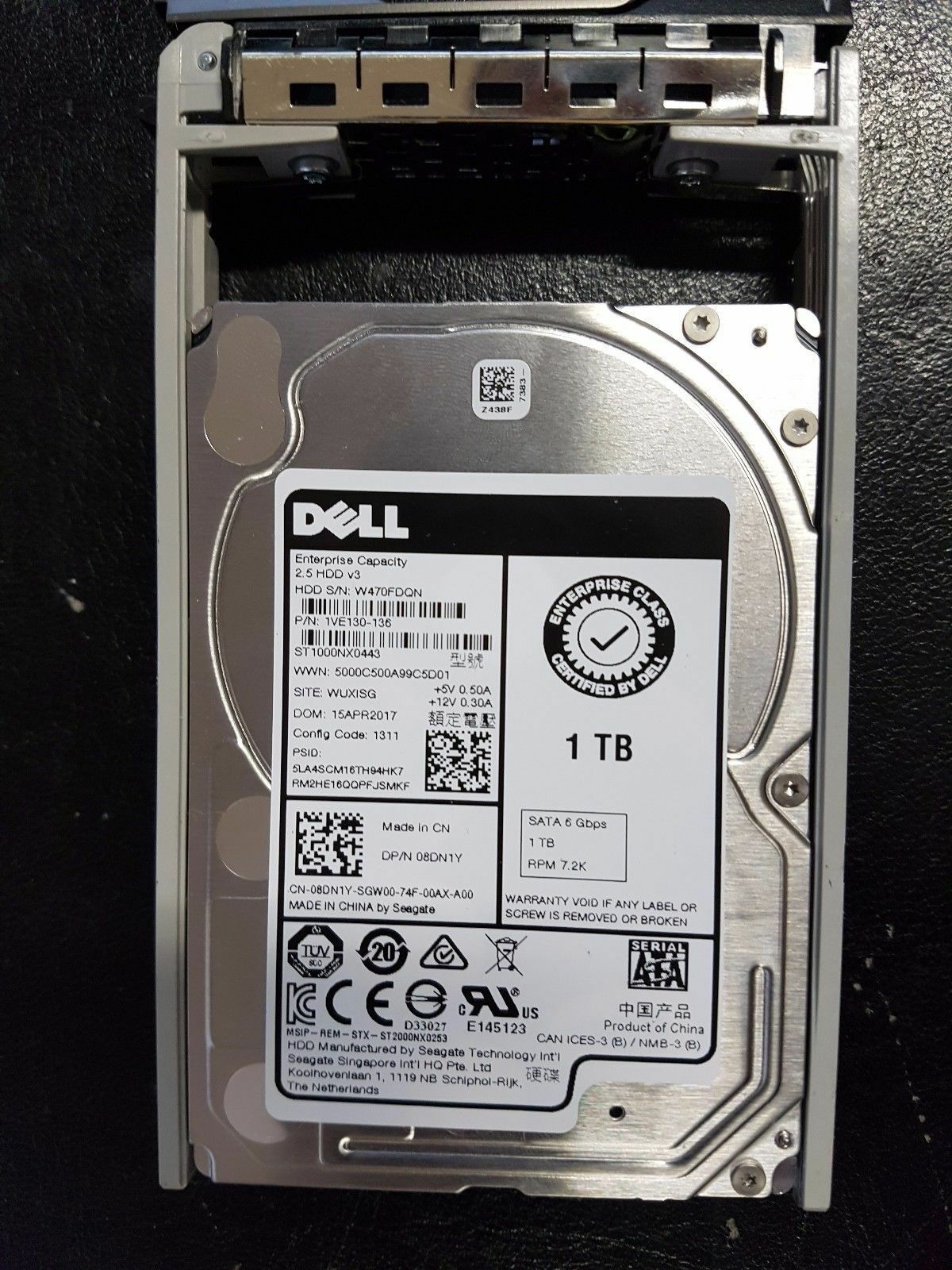 DELL SEAGATE ST1000NX0473 2.5 INCH SAS 12 Gbs 7.2K D4N7V R620 R630 R420 R320