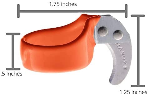 Handy Twine Knife - Cuchillo de seguridad para dedo con hoja afilada y curvada - Tamaño del anillo 7 - Naranja - Hoja estándar - docena - por Handy Twine Knife