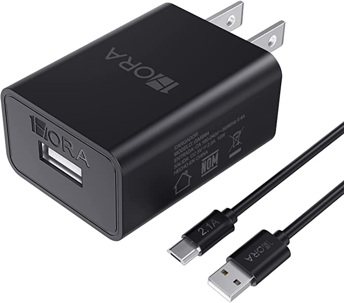 Cargador Micro USB V8 2.0A con Cable USB a Micro USB 10w Compatible con Android Samsung Xiaomi Huawei Motorola (Negro)