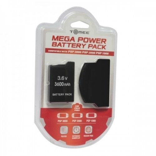 3.6 V 3600 mAh Battery Black & Back Cover for Sony PSP 3000 Generica