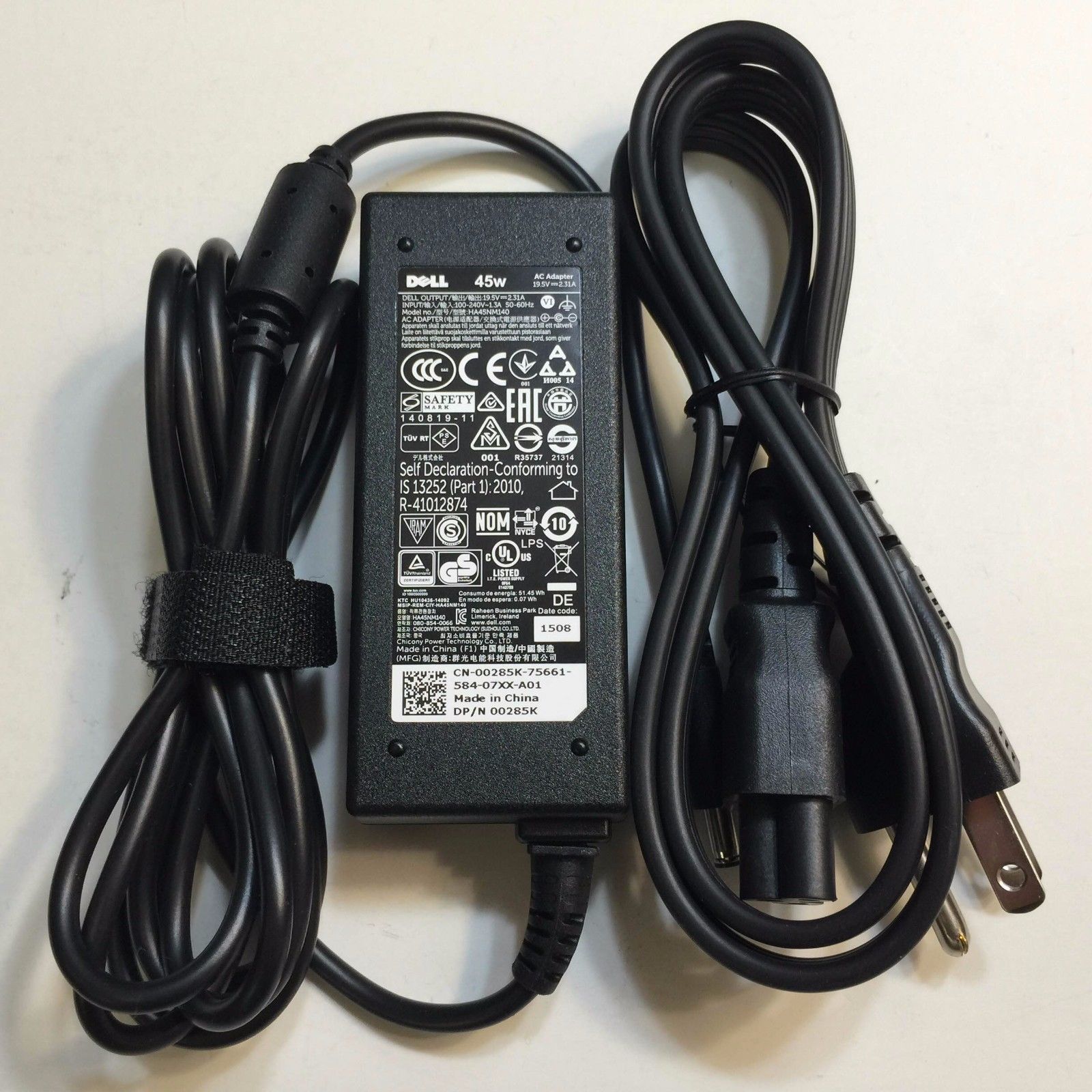 Dell HA45NM140 0285K Laptop Ac Adapter Charger & Power Cord 45W. OEM (Sin empaque de retail)