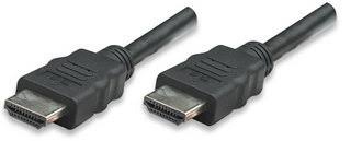 Cable HDMI MANHATTAN, 2 m, HDMI, HDMI, Macho/Macho, Negro