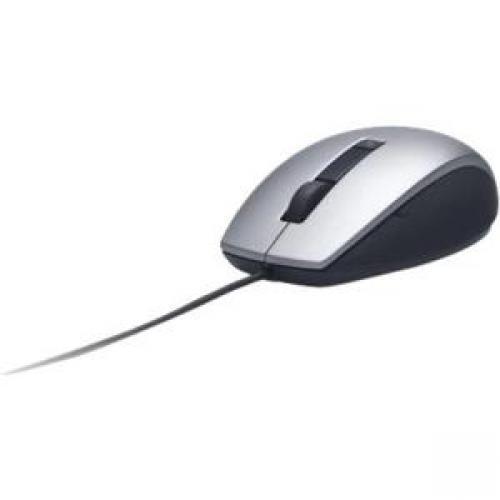 Dell Laser Scroll USB 6-Buttons Silver and Black Mouse