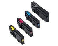 CARTUCHOS DE TONER GENERICO - JUEGO DE 4 - RENDIMIENTO EXTRA ALTO PARA USAR EN DELL C3760N