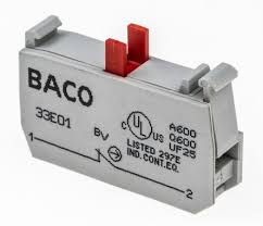 CONTACT BLOCK, 1NC, 10A, 690V AC, SCREW TERMINAL BACO (10 piezas)