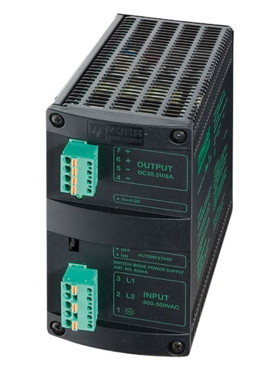 85071, Murr Elektronik, fuente de alimentación Mcs 3 fases, 360-550Vac, 24-28V/10Adc