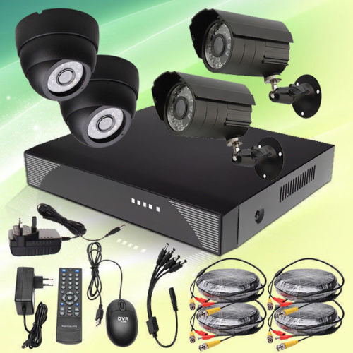 Dvr Cctv Sistema De Seguridad Con 4 OCM cámara de vídeo en casa Kit +500 gb Disco Duro