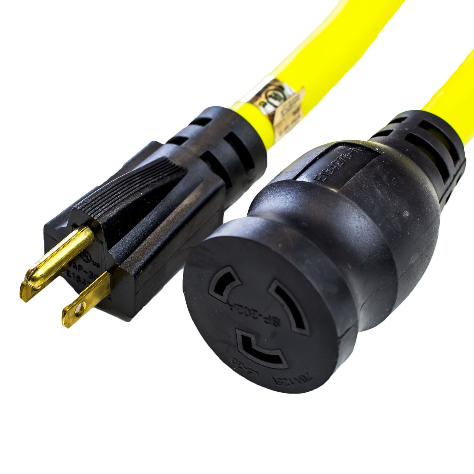 NEMA 5-15P a L5-20R 15A 125V 12awg SJT Cable de alimentación - AMARILLO / NEGRO