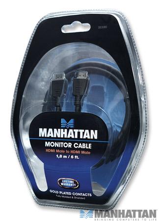 MANHATTAN CABLE DE VIDEO HDMI MACHO A HDMI MACHO BLINDADO NEGRO