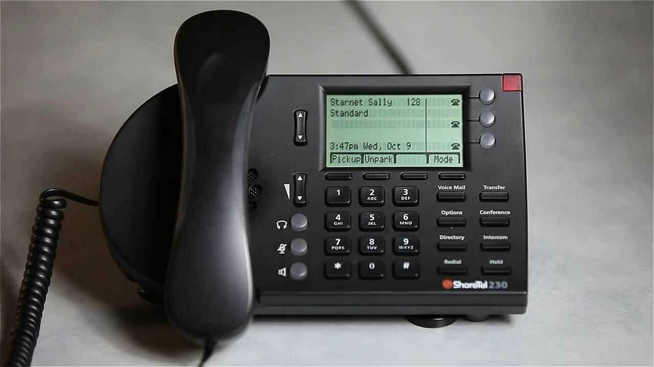 Teléfono negro ShoreTel IP 230G Gigabit IP