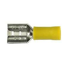 K4 3/8" Yellow Female Slide On Terminal For 10-12 Gauge Wire/Qty 12 Pack