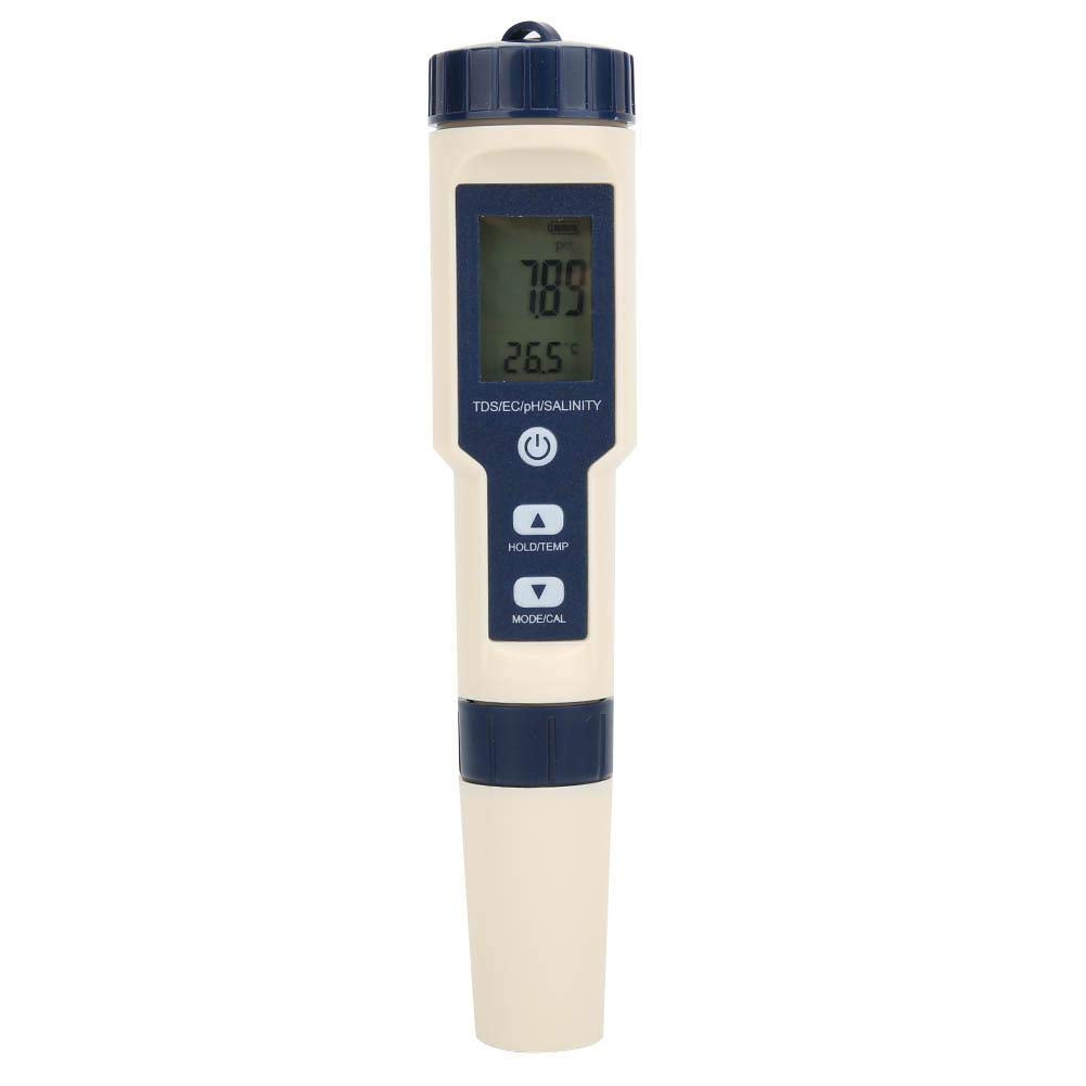 5 EN 1 MULTIFUNCIONAL PH/SALINIDAD/TEMPERATURA/EC MEDIDOR PORTÁTIL DIGITAL CALIDAD DEL AGUA PROBADOR AGUA POTABLE ACUARIO HIDROPÓNICO DETECTOR