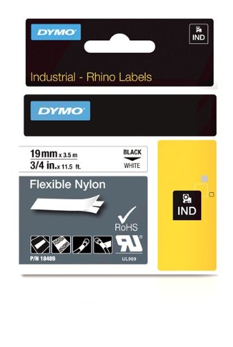DYMO CINTA DE NYLON FLEXIBLE 3/4" x 11.5" - BLANCO/negro